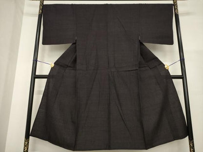 平和屋着物▽上質な紬 単衣 蚊絣 正絹 逸品 AABG9253ck