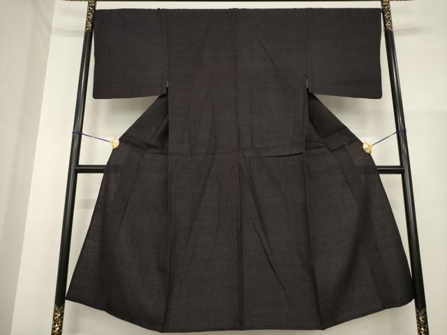 平和屋着物▽上質な紬 単衣 蚊絣 正絹 逸品 AABG9253ck