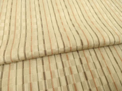 平和屋着物▽綾織路奈留 十六代助左衛門 紬 単衣 縞 反端付き 正絹 逸品 AABG9254ck