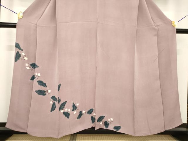 平和屋着物▽訪問着 単衣 絞り 花蔦草文 正絹 逸品 AABG9257ck