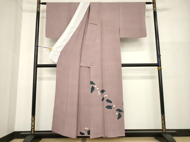 平和屋着物▽訪問着 単衣 絞り 花蔦草文 正絹 逸品 AABG9257ck