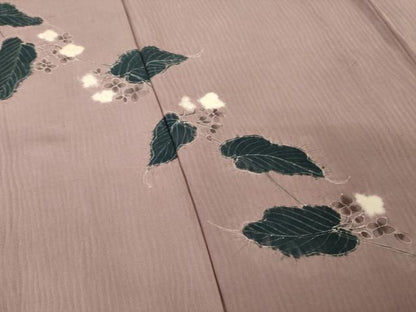 平和屋着物▽訪問着 単衣 絞り 花蔦草文 正絹 逸品 AABG9257ck