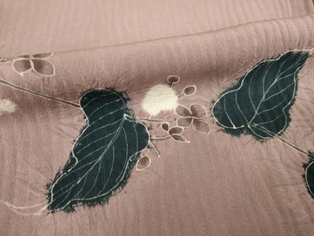 平和屋着物▽訪問着 単衣 絞り 花蔦草文 正絹 逸品 AABG9257ck