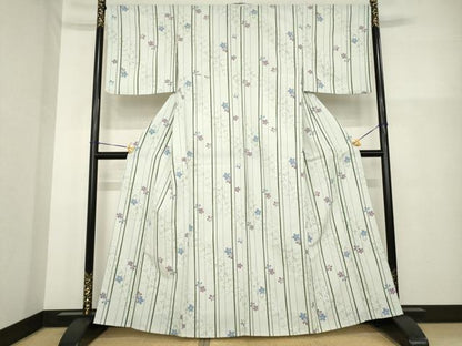 平和屋着物▽小紋 単衣 桜文 洗える着物 AABG9260ck