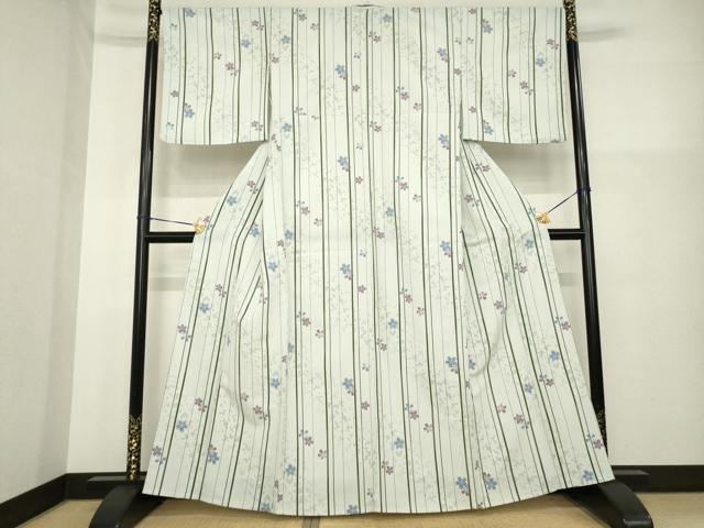 平和屋着物▽小紋 単衣 桜文 洗える着物 AABG9260ck