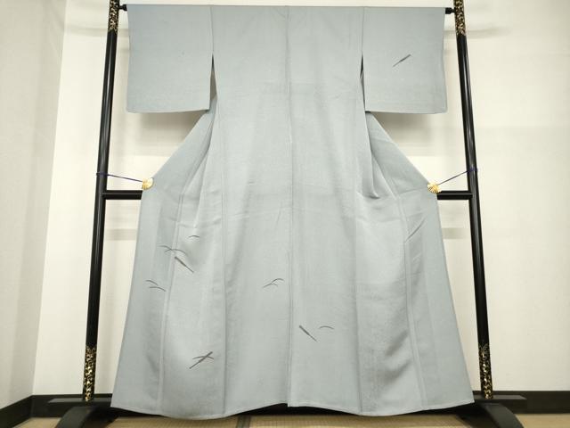 平和屋着物▽訪問着 単衣 芝 扇子 正絹 逸品 AABG9266ck