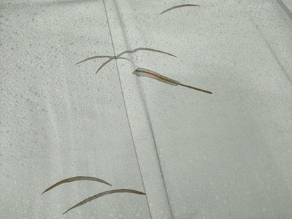 平和屋着物▽訪問着 単衣 芝 扇子 正絹 逸品 AABG9266ck