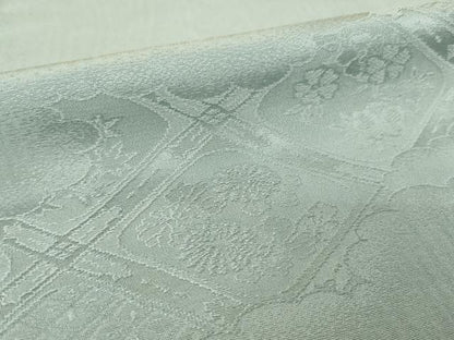 平和屋着物▽上質な色無地 単衣 雲取り花菱地紋 山鳩色 正絹 逸品 未使用 AABG9268ck