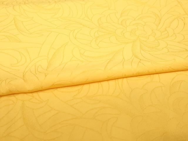 平和屋着物▽上質な色無地 単衣 乱菊地紋 柑子色 正絹 逸品 未使用 AABG9271ck