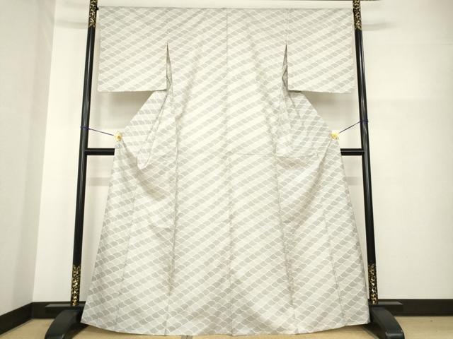 平和屋着物▽本場染大島紬 単衣 青海波 正絹 逸品 AABG9274ck