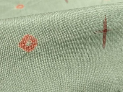 平和屋着物▽上質な紬 単衣 絞り 十字絣 正絹 逸品 AABG9275ck