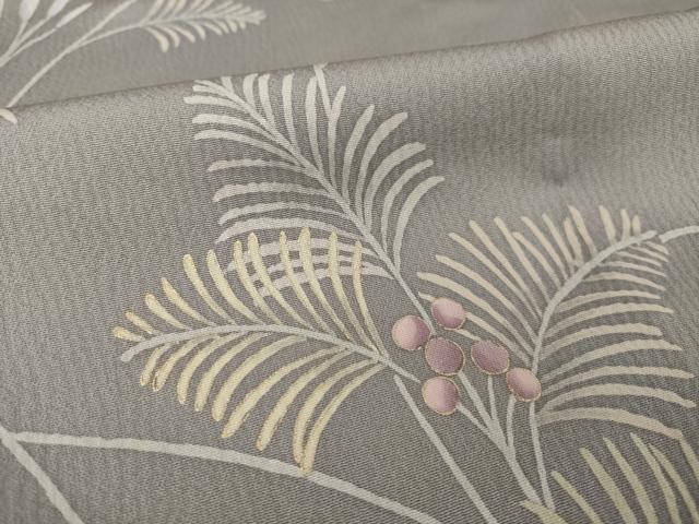 平和屋着物▽訪問着 単衣 刺繍 南天文 金彩 銀糸 正絹 逸品 AABG9276ck