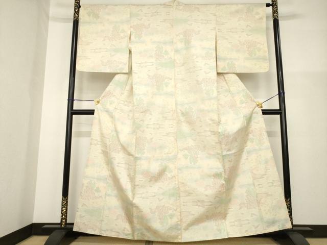 平和屋着物▽本場大島紬 単衣 風景文 正絹 逸品 AABG9280ck