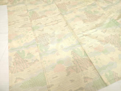 平和屋着物▽本場大島紬 単衣 風景文 正絹 逸品 AABG9280ck