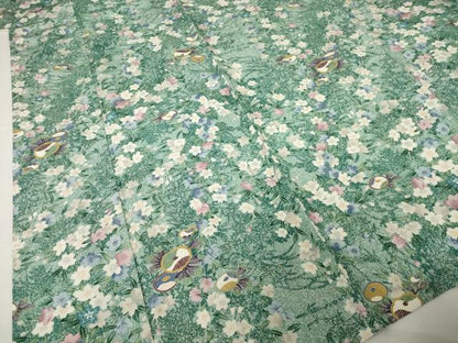 平和屋着物▽上質な小紋 単衣 光琳菊 金彩 正絹 逸品 AABG9285ck