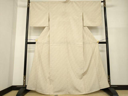 平和屋着物▽本塩沢 単衣 110亀甲 菱文 正絹 逸品 AABG9291ck