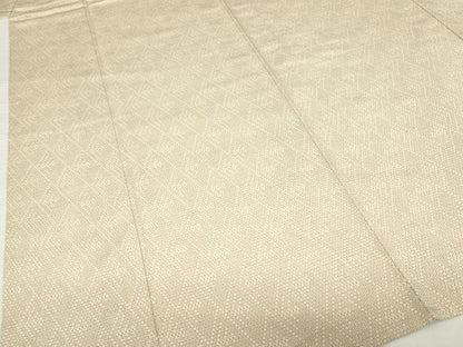 平和屋着物▽本塩沢 単衣 110亀甲 菱文 正絹 逸品 AABG9291ck