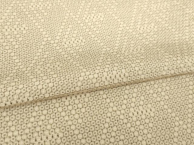 平和屋着物▽本塩沢 単衣 110亀甲 菱文 正絹 逸品 AABG9291ck