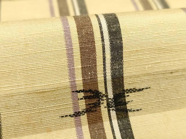 平和屋着物▽上質な紬 単衣 格子 正絹 逸品 AABG9293ck
