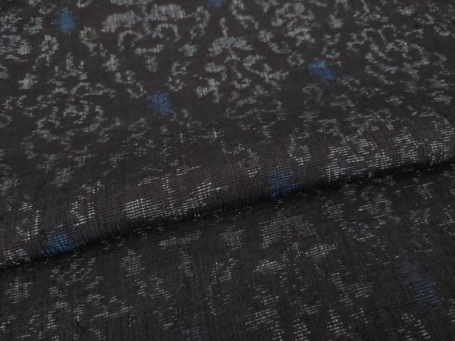 平和屋着物▽結城ちぢみ 単衣 花菱文 正絹 逸品 AABG9297ck