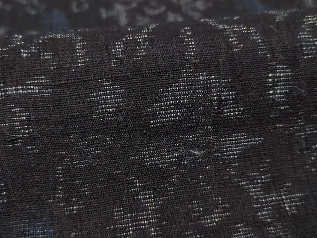 平和屋着物▽結城ちぢみ 単衣 花菱文 正絹 逸品 AABG9297ck