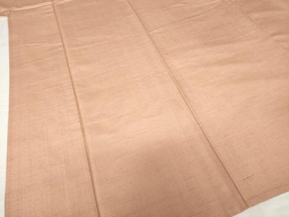 平和屋着物▽上質な紬 単衣 色無地 ときがら茶色 正絹 逸品 AABG9299ck
