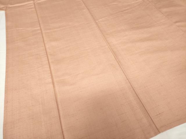 平和屋着物▽上質な紬 単衣 色無地 ときがら茶色 正絹 逸品 AABG9299ck