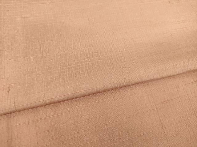 平和屋着物▽上質な紬 単衣 色無地 ときがら茶色 正絹 逸品 AABG9299ck