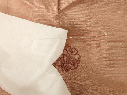 平和屋着物▽上質な紬 単衣 色無地 ときがら茶色 正絹 逸品 AABG9299ck