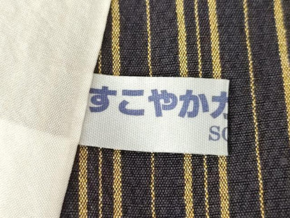 平和屋着物▽お召 単衣 縞 正絹 逸品 AABG9303ck