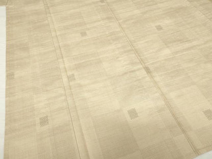 平和屋着物▽上質な紬 単衣 市松文 正絹 逸品 AABG9312ck
