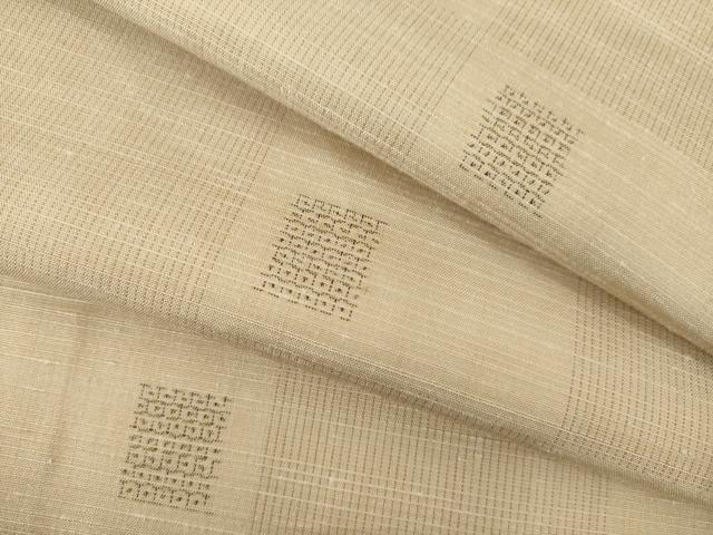 平和屋着物▽上質な紬 単衣 市松文 正絹 逸品 AABG9312ck