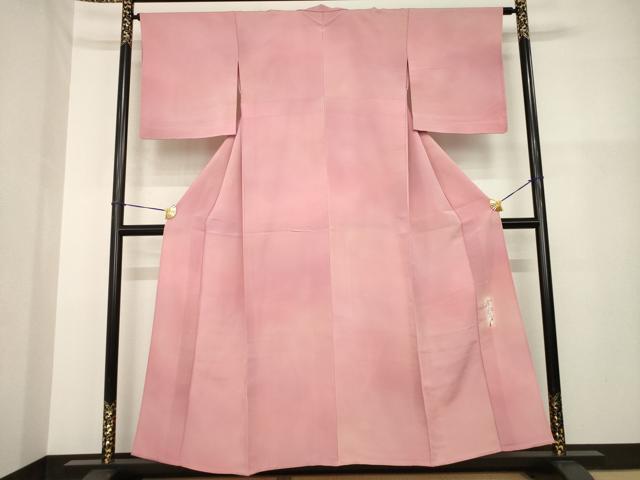 平和屋着物▽染色作家 斉藤三才 小紋 単衣 霞文 暈し染め 正絹 逸品 AABG9318ck