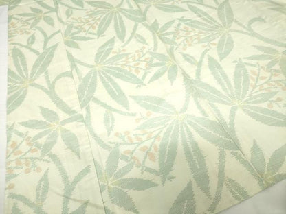 平和屋着物▽本場大島紬　単衣　枝葉文　正絹　逸品　AABG9319ck