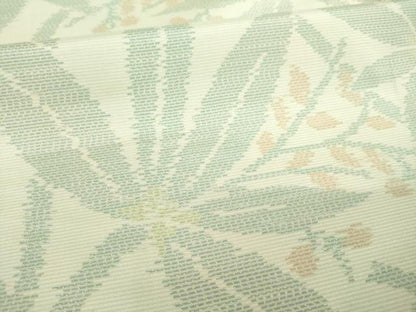 平和屋着物▽本場大島紬　単衣　枝葉文　正絹　逸品　AABG9319ck