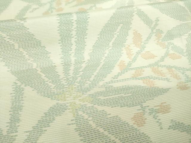 平和屋着物▽本場大島紬　単衣　枝葉文　正絹　逸品　AABG9319ck