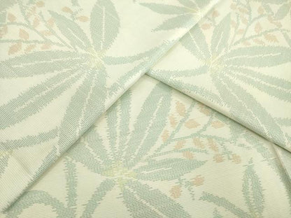 平和屋着物▽本場大島紬　単衣　枝葉文　正絹　逸品　AABG9319ck