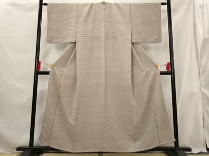 平和屋着物■上質な色無地 風景地紋 茶鼠色 正絹 逸品 AABG9328st