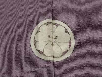 平和屋着物■上質な色無地 蔦の葉地紋 薄葡萄色 正絹 逸品 AABG9329st