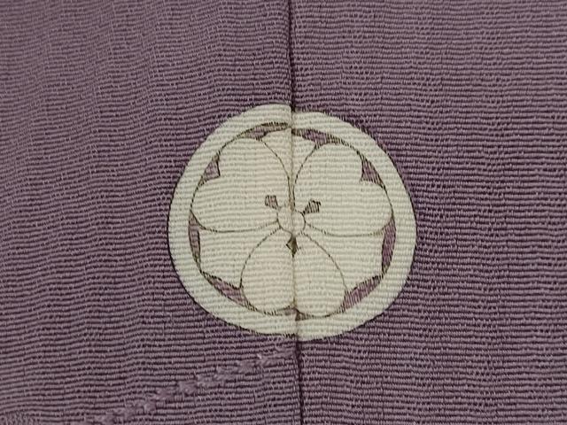 平和屋着物■上質な色無地 蔦の葉地紋 薄葡萄色 正絹 逸品 AABG9329st