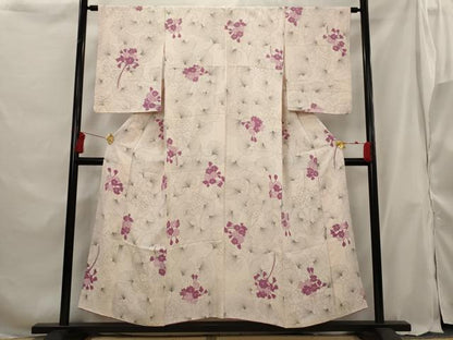 平和屋着物■上質な小紋 草花文 正絹 逸品 AABG9336st