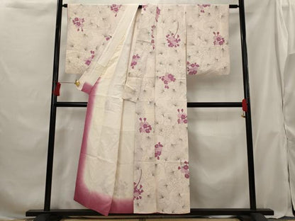 平和屋着物■上質な小紋 草花文 正絹 逸品 AABG9336st
