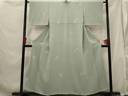 平和屋着物■上質な小紋 絞り 舞花文 正絹 逸品 AABG9345st