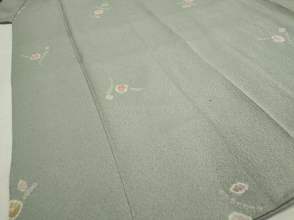 平和屋着物■上質な小紋 絞り 舞花文 正絹 逸品 AABG9345st