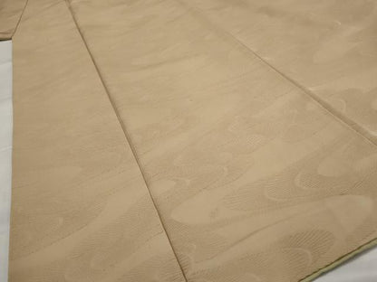 平和屋着物■上質な色無地 流水地紋 雄黄色 正絹 逸品 AABG9372st