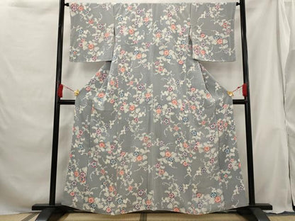 平和屋着物■上質な小紋 草花文 正絹 逸品 AABG9377st