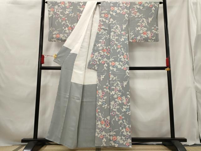 平和屋着物■上質な小紋 草花文 正絹 逸品 AABG9377st