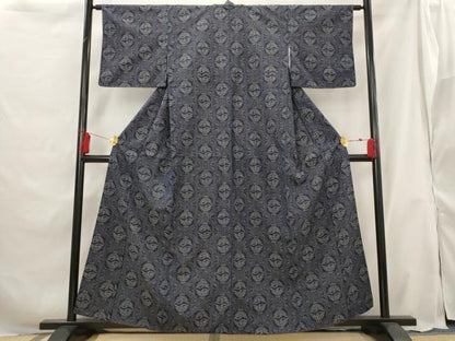 平和屋着物■上質な紬　亀甲向かい鶴文　三越扱い　正絹　逸品　AABG9389st