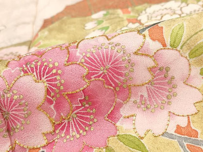 平和屋着物■訪問着 駒刺繍 桜 金彩 三越扱い 正絹 逸品 AABG9390st