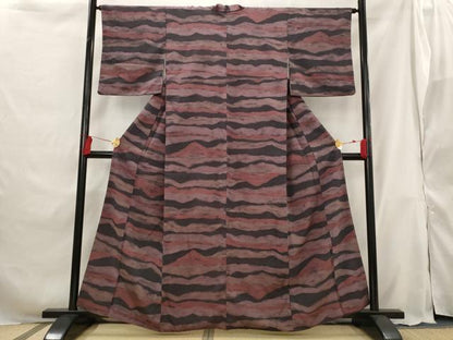 平和屋着物■上質な小紋 横段文 正絹 逸品 AABG9391st